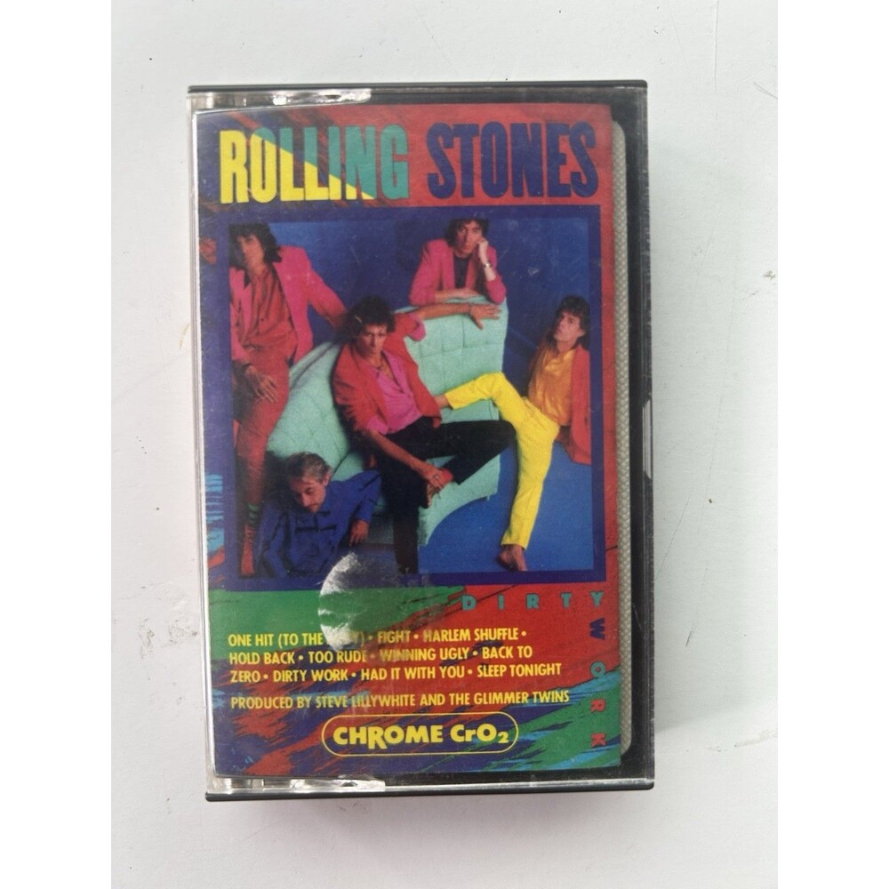 Rolling Stones Dirty Work Cassette Tape 1986 Chrome CrO2 OCT 40250 Classic Rock